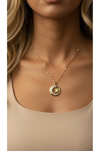 İNN JEWELLERY 316L Steel Necklace Tarnish-Free Antiallergic with Moon Figure (2 Years Importer Warranty)