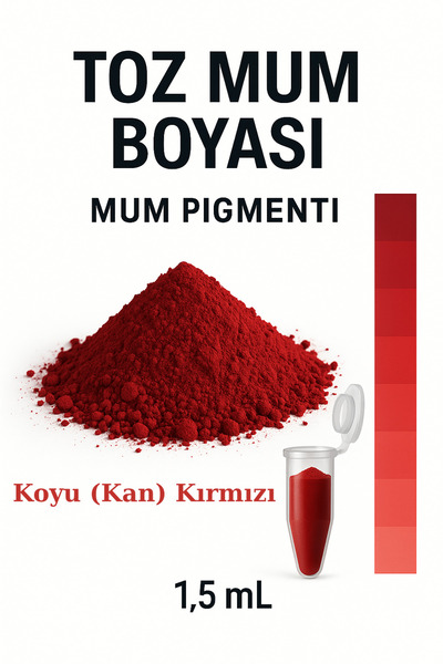 Misse Koyu Kan Kırmızı Toz Mum Boyası ℅100 Doğal Pigment 1,5 mL (Parafin Wax,...