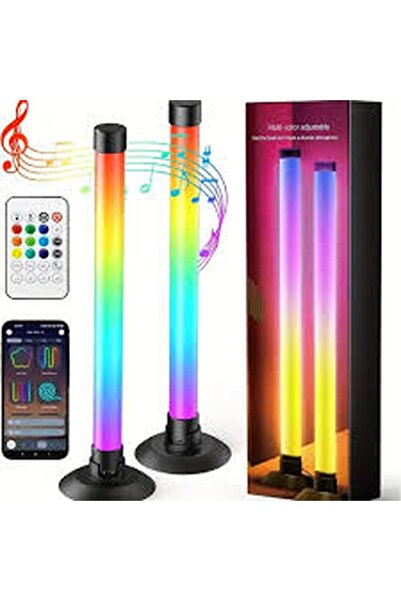 casalux Lampadar LED RGB cilindric, telecomanda, sincronizare muzica, lumina alba si colorata, 10W