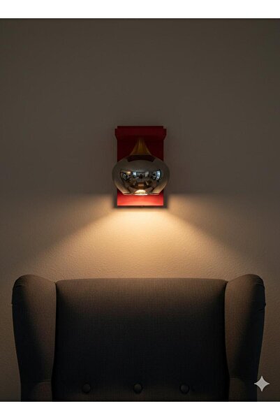 BİAVİZE Red Wood Smoked Glass Wall Sconce