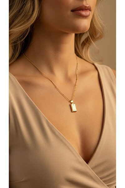 İNN JEWELLERY 316L Çelik Kolye Kararmaz Antialerjik Külçe Altın Figürlü (2 Yı...