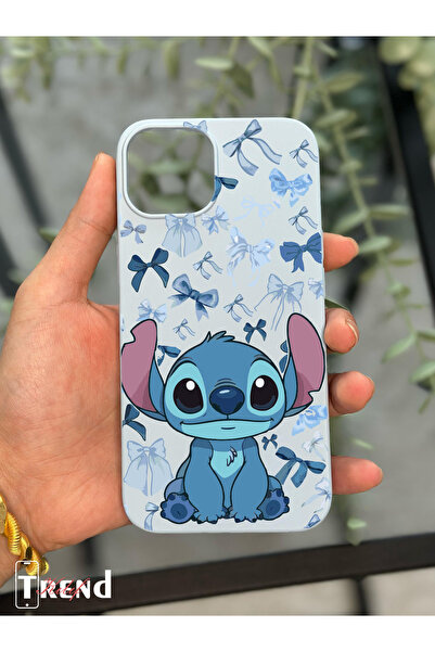Iphone 12 / 12 Pro İle Uyumlu Stitch Desen Tasarımlı Yüksek Kalite Lansman İçi Kadife Kılıf