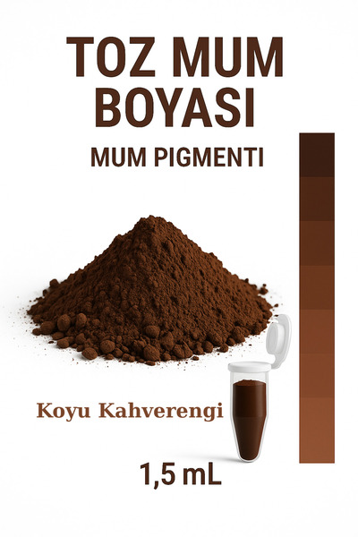 Misse Koyu Kahve Toz Mum Boyası ℅100 Doğal Pigment 1,5 mL (Parafin Wax Soya W...