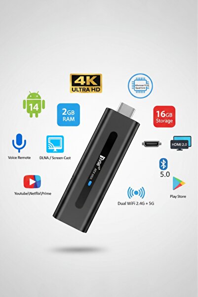 wearfit TV Android 14.0 TV Stick | 4K Ultra HD | Dual WiFi | Bluetooth | Akıl...