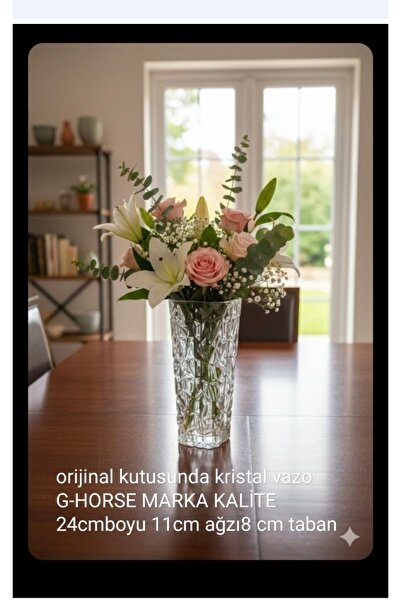 ORTAKÖY CENNETİ Krıstalize kalıteli kalın orjınal kutusunda vazo G-HORSE mark...
