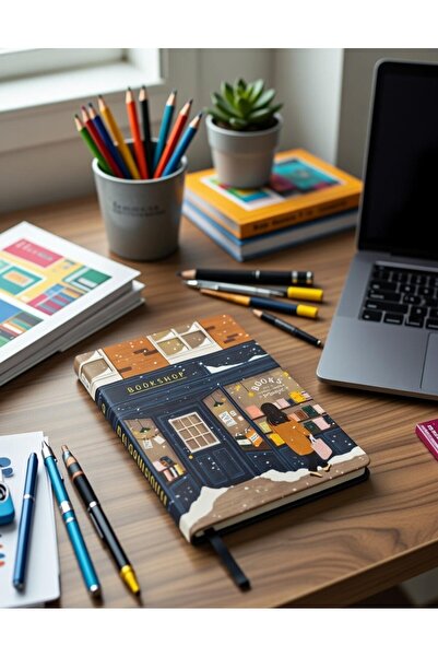 VUUKU Nostaljik Kitabevi Tasarımlı Kış Konseptli Ajanda