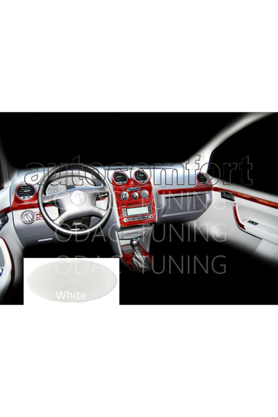 ODAC TUNING مجموعة كاملة من وحدة التحكم في قفازات اليد من خشب الماهوجني من VW Caddy (2004+) باللون الأبيض