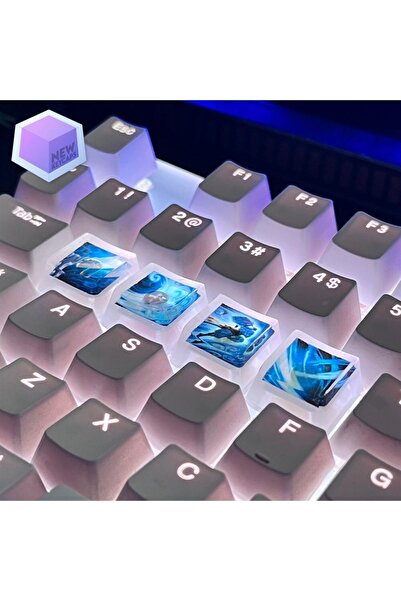New Keycaps League of Legends Lol Zed Tuşları Q-W-E-R Mekanik Uyumlu Klavye T...