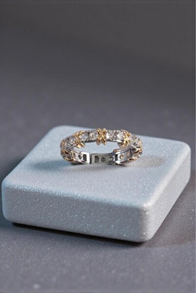 Valmont Accessories XOXO Model Zirkon Taşlı Ayarlanabilir Metalik Kadın Yüzük