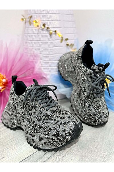 KATYDEA STORE Gray Sneakers with Crystals KRISS