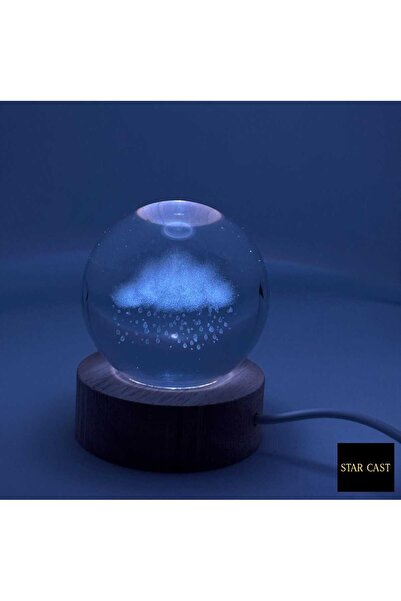 STAR CAST 3D Işıklı Cam Küre – Renk Değiştiren LED Gece Lambası