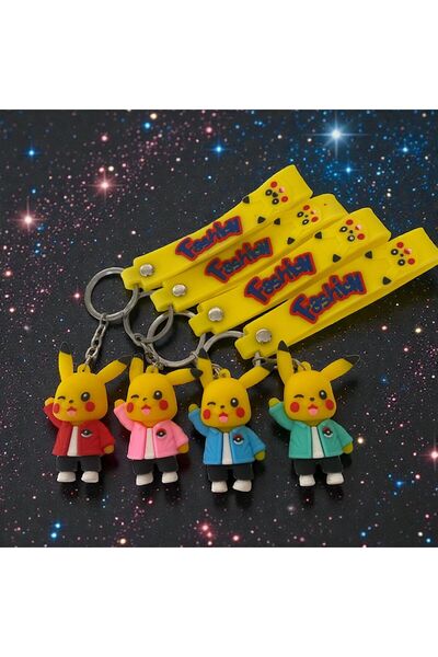 ÇERÇİ MELEK 4-Piece Pikachu Keychain Set – Bag Ornament