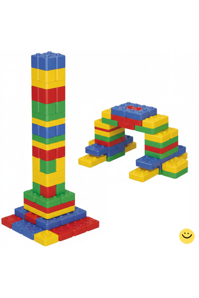 MUPARK Dev Tuğla Seti 36 Parça Geçmeli İnşa Blokları 3+ Yaş Kreş Anaokulu Eği...