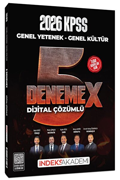 İndeks Akademi 2026 KPSS Genel Yetenek Genel Kültür 5 DenemeX Çözümlü Yayıncılık