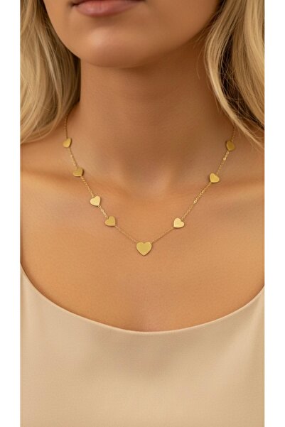 İNN JEWELLERY 316L Steel Necklace Tarnish-Free Antiallergic with Heart Figure (2 Years Importer Warranty)
