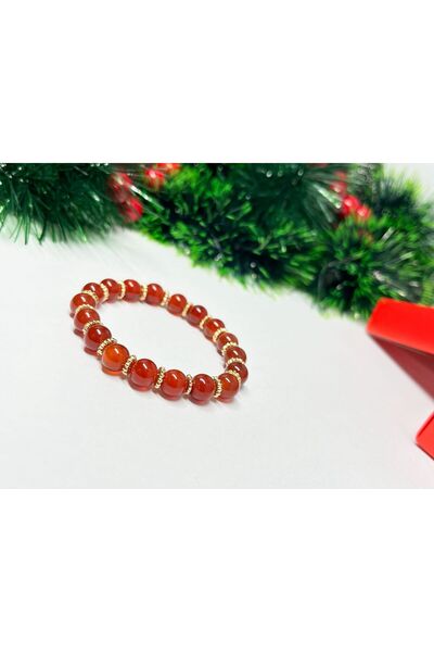 Agatella Tasarım Natural Red Agate Stone Bracelet – Handmade Natural Stone Br...