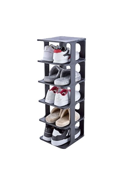NIOVEL Shoe Rack, Niovel® INCP with 6 Shelves, Suitable for Shoes, 80x28x25 cm, Black