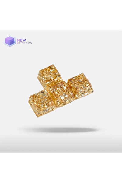 New Keycaps Altın (gold) W-a-s-d Ve Yön Tuşları Dörtlü Set Mekanik Klavye Tuş...