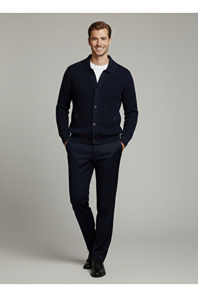 Ewarro Erkek Düğmeli Triko Ceket