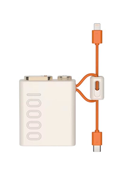 KILIF HOUSE 10000 Mah Powerbank Led Göstergeli Dahili Type-C ve Lightning Kab...