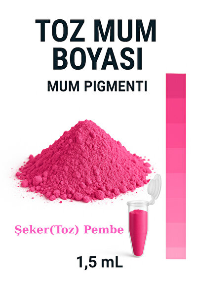 Misse Şeker Pembe Toz Mum Boyası ℅100 Doğal Pigment 1,5 mL (Parafin Wax Soya ...