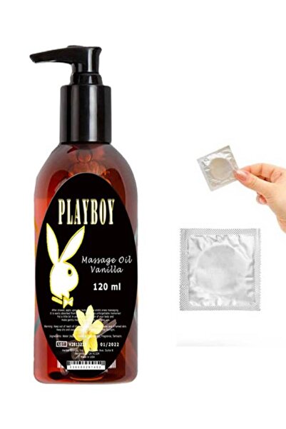 Playboy Vanilya Aromalı Rahatlatıcı İstek Artırıcılı Vücut Masaj Yağı 120ml+G...