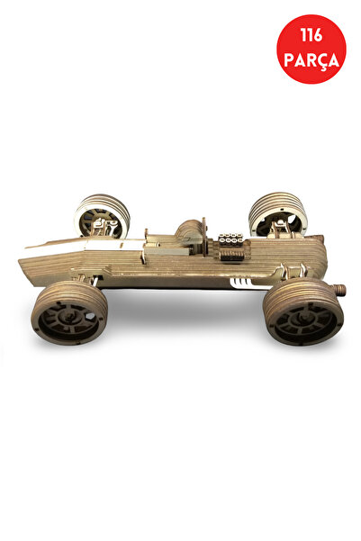 ALGWOOD Klasik Yarış Arabası Ahşap Maket Kiti – 116 Parça 3D Puzzle Retro Spo...