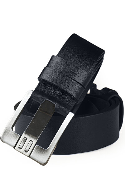 Rizz up Men's Dark Navy Blue Thick Tongue 4.5 cm Leather Sports Belt 1801312
