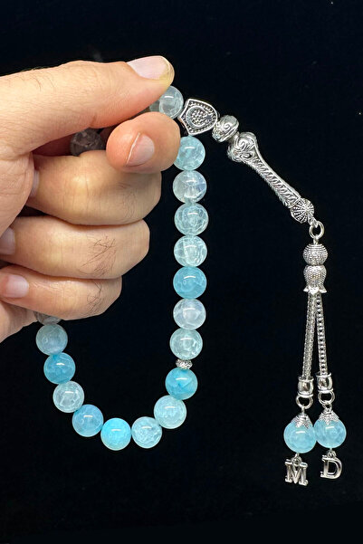 Fabula Silver Bilek Boy Akik Taşı Tesbih Harfli Doğal Taş Tespih Maskot Model