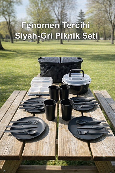 İ&A HOME Piknik Seti | Sepetli Kahvaltı Seti | Outdoor Piknik Takımı