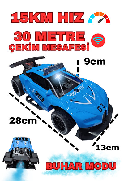 Boratila Toys 28 Cm 2.4 GHz Uzaktan Kumandalı Şarjlı Full Fonksiyon Yarış Ara...