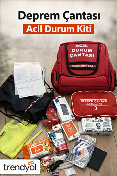 EVENT Acil Durum Kiti Deprem Çantası İlk Yardım Setli, Fenerli, Reflektörlü, ...