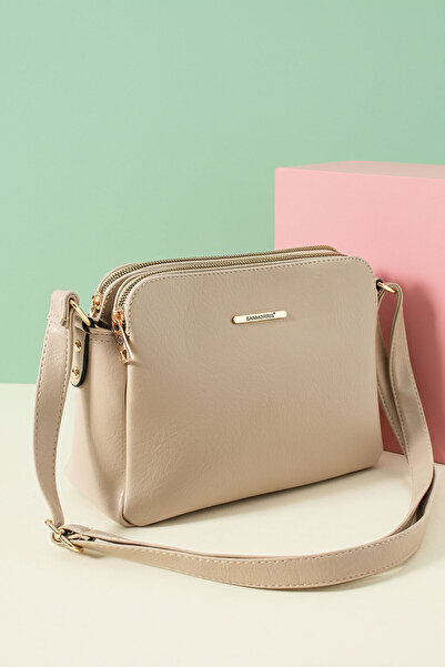 Lifonbag Γυναικεία τσάντα ώμου από μαλακό δέρμα 3 τμημάτων με μακρύ λουράκι μ...