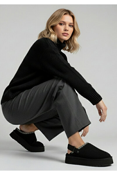 Roy Jones ®   I Midura Rjuggsy Cardi Women's Embroidery Detailed Fur Lined Slippers Sandals