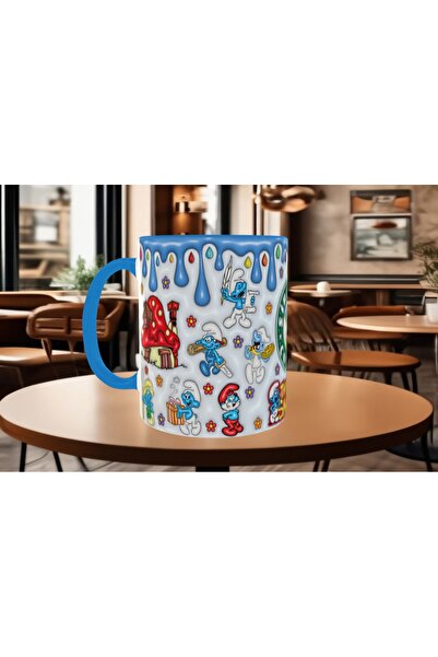 Mugs and love Şirinler, sirinler baskı kaliteli porselen kupa