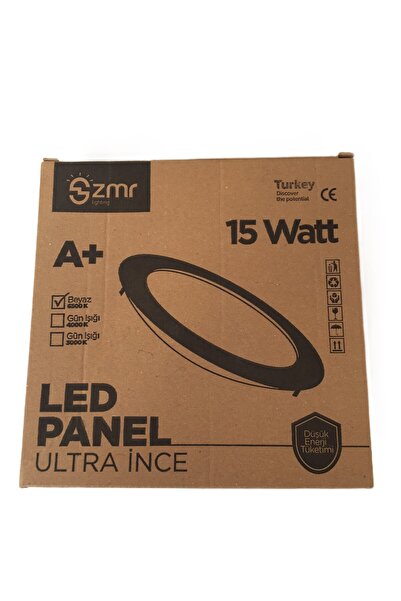 İzmr Sıva Altı 15 Watt Ultra Slim LED Panel Armatür 19 cm Beyaz Işık