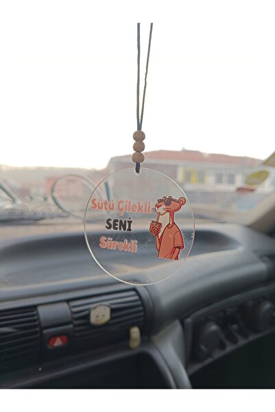 NED MDF LAZER DEKARASYON Sütü çilekli Seni Sürekli Yazılı Dikiz Aynası Süsü A...