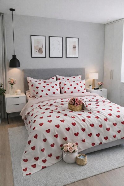 Sheri Home Lastikli Çarşaflı Nevresim Takımı Çift Kişilik