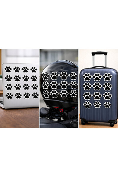 Limitless Design Black Paw Sticker Set 25X20 cm – Minimal Animal Paw Sticker