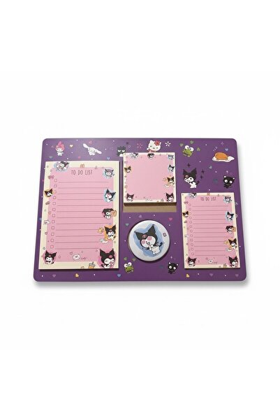 Tatlı Sebep Kuromi Themed Study Set Sticky Note Paper Magnet Planner