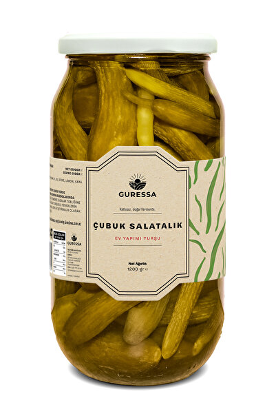 GURESSA Çubuk Salatalık Turşusu 1200 Gr (Doğal Ev Yapımı)