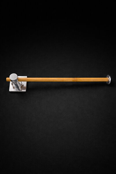 Fhilli Kendiliğinden Yapışkanlı Bambu Rulo Kağıt Havluluk Tutacağı 35 cm Krom