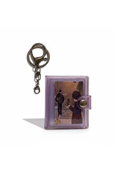 Tatlı Sebep Mini Photo Album Keychain Transparent Glitter Keychain