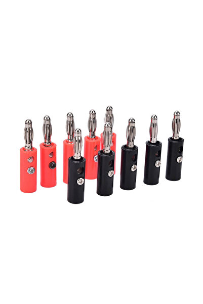 Koodmax 10 Adet - 4Mm Banana Erkek Konnektör Jack Fiş - Muz Konnektör Fiş Jak
