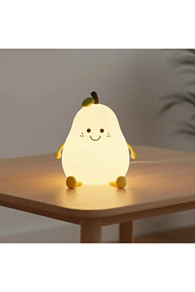 Asel Aksesuarcı 5 Farklı Renk Modlu Armut Figürlü Pofuduk LED Gece Lambası–Yu...