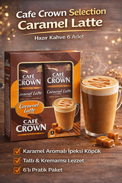Cafe Crown Selection Caramel Latte Hazır Kahve 6 Adet