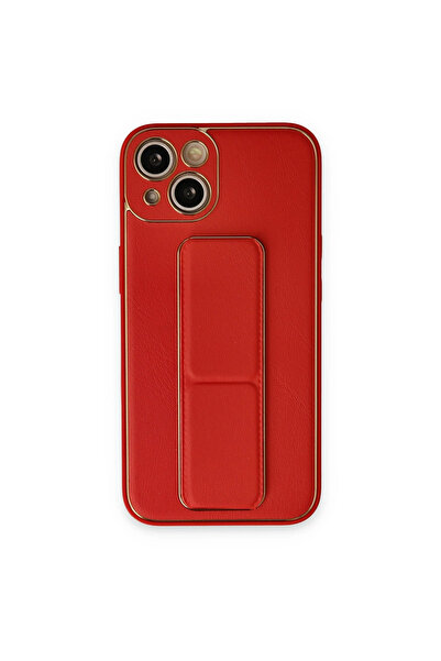VINTESSY غطاء جلد كوكو مع حامل لهاتف آيفون 14 - أحمر