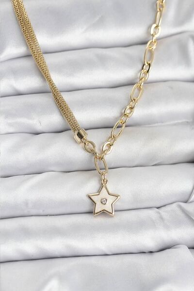 Skygo قلادة نسائية من النحاس الأصفر طراز ستار - TJ-BKO10639