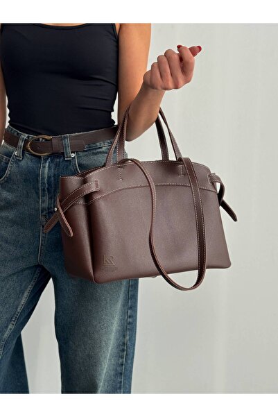 KIRASE Quality Leather-Look Contrast Stitching in 1 Double Strap Hand and Sho...