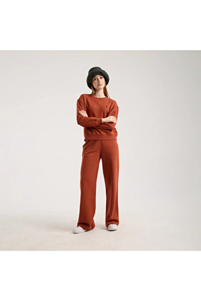 SAVE THE DUCK Kadın Kiremit Kırmızı Bol Paça Eşofman Altı-WIDE LEG J